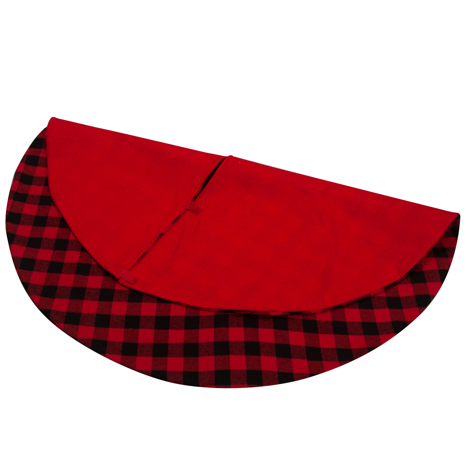 Christmas Red And Black Plaid Tree Skirt