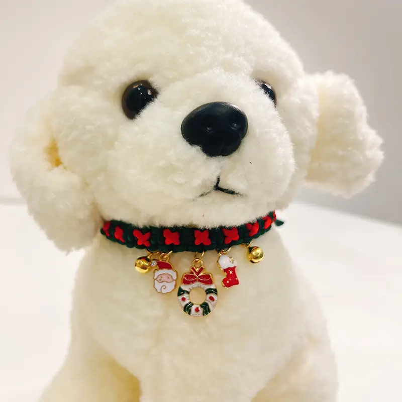 Christmas Pet Collar with Festive Charms for Cats and Dogs