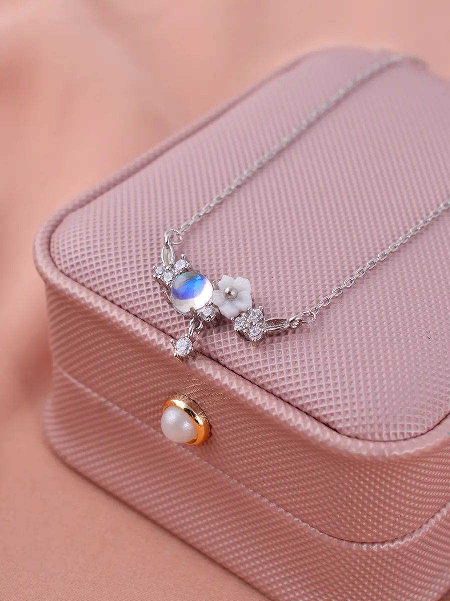 Flower Necklace Sterling Silver Clavicle Pendant For Women