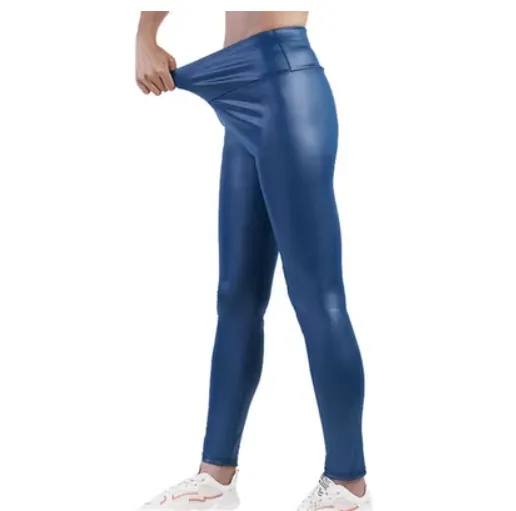 Hot spring and autumn new imitation leather pants stretch Slim leggings slim ladies feet pants Blue Green Xxl - Shop at LoveMi