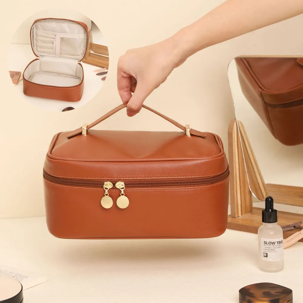 Handle-top Cosmetic Bag Fashion Simple Square Handbag Toiletry Bags