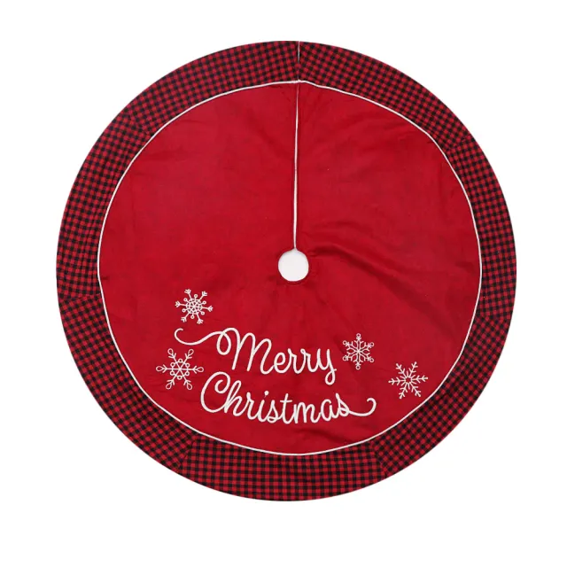Black And Red Plaid Edging Christmas tree Skirt Black And Red Grid - Shop at LoveMi