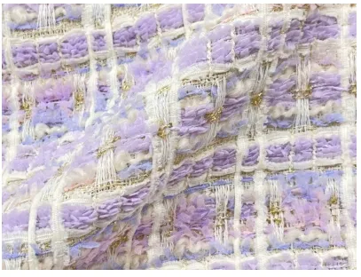Imported Weaving High end Light Purple Wool Tweed Soft Fragrant Fabric Small Fragrant Lavender - Shop at LoveMi