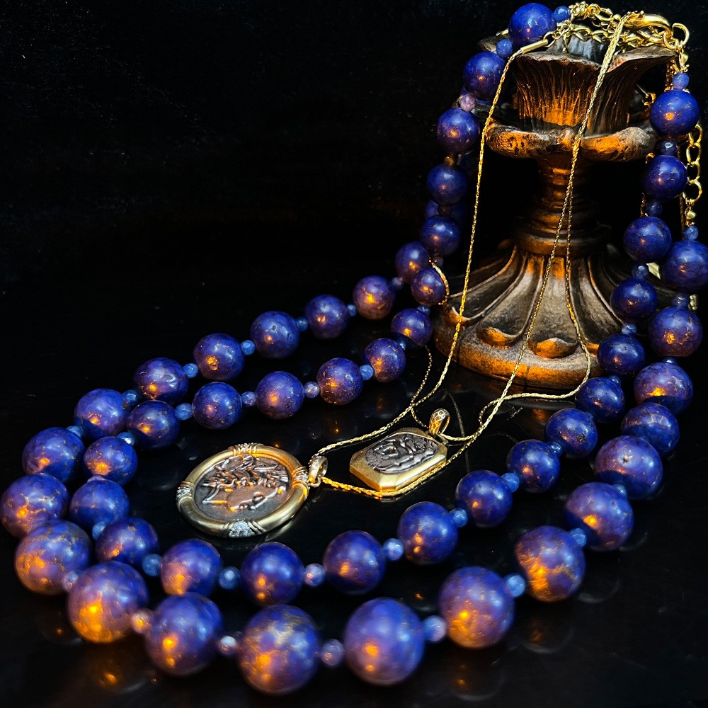 12MM Lapis lazuli necklace