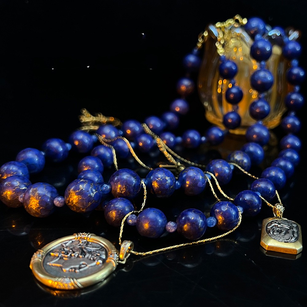 14MM Lapis lazuli necklace