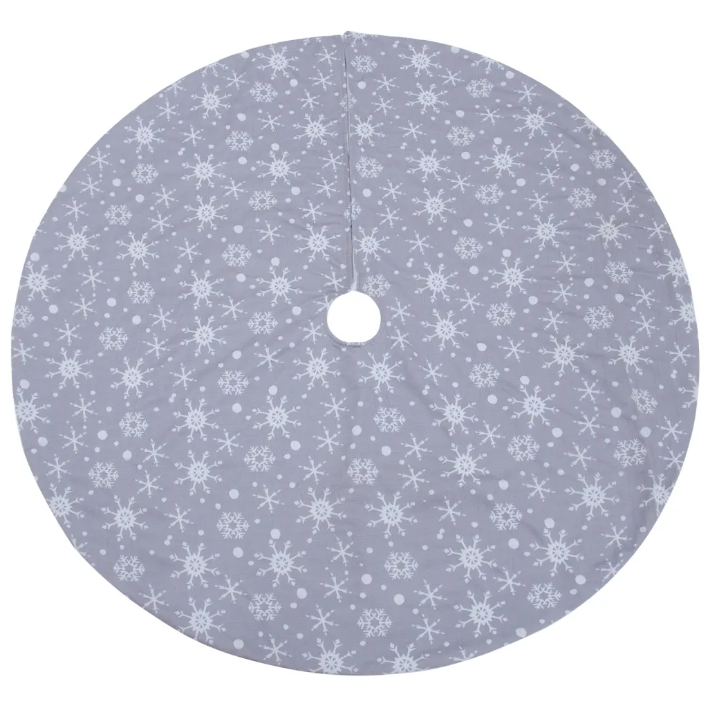 Gray Background White Snowflake Tree Skirt Dress Up Props - Gray