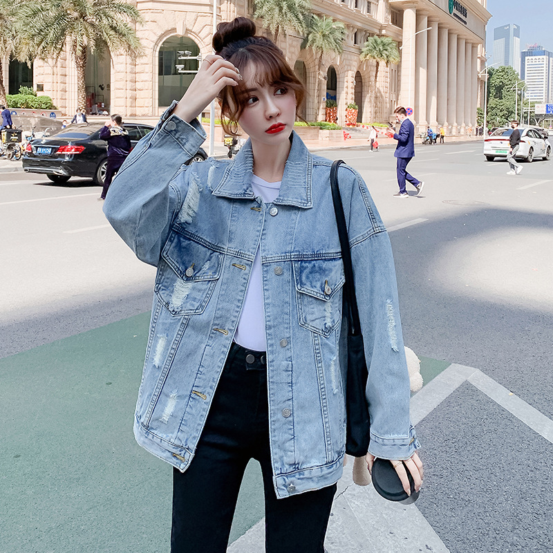 Plus Size Denim Coat Women's Fashion Loose Denim Top