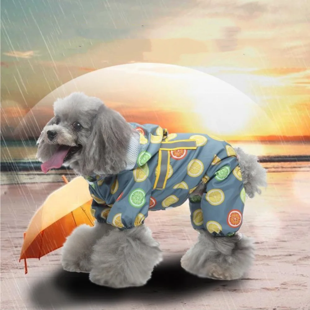 Pet Sound Dog Raincoat Four-legged Reflective Pattern Dog Four