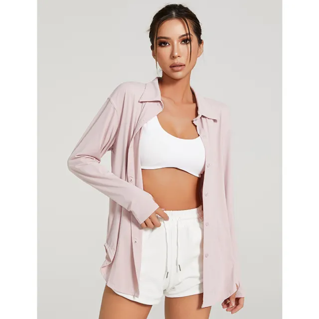 Sport Shirt Coat Lapel Buttons For Women Pink - Shop at LoveMi