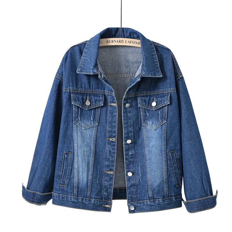 Women'S Plus Size Denim Jacket White - Dark Denim