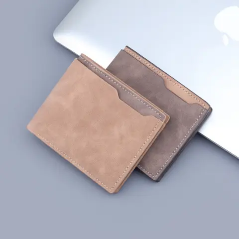 Men's Short Wallet Two Fold Half Frosted