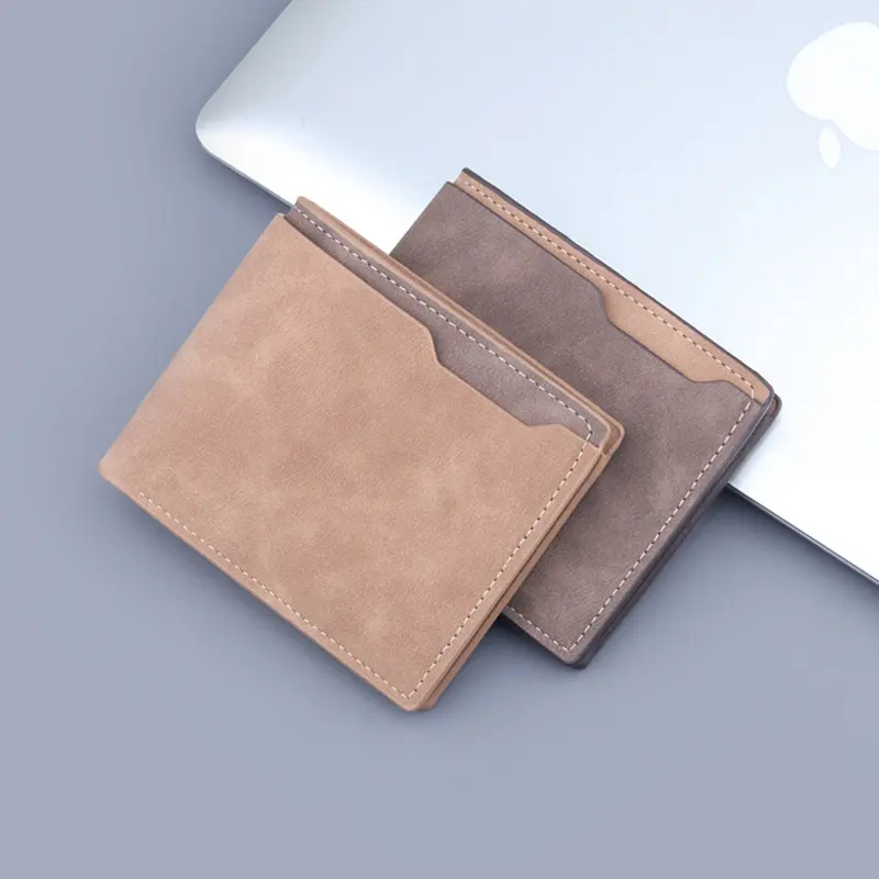 Men's Short Wallet Two Fold Half Frosted