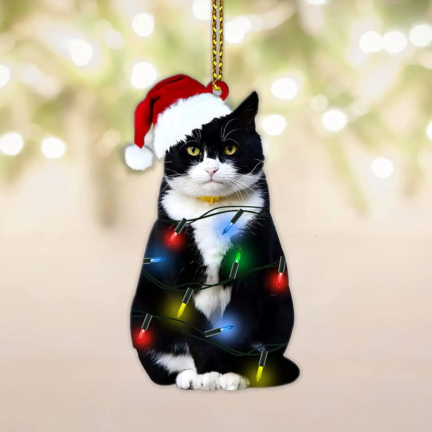 Black Cat Christmas Decorations Acrylic Double-sided Printing Ornaments