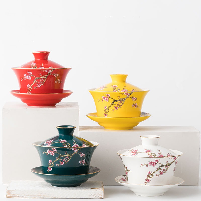 Creative Embossed Ceramic Cover Bowl - Image 7