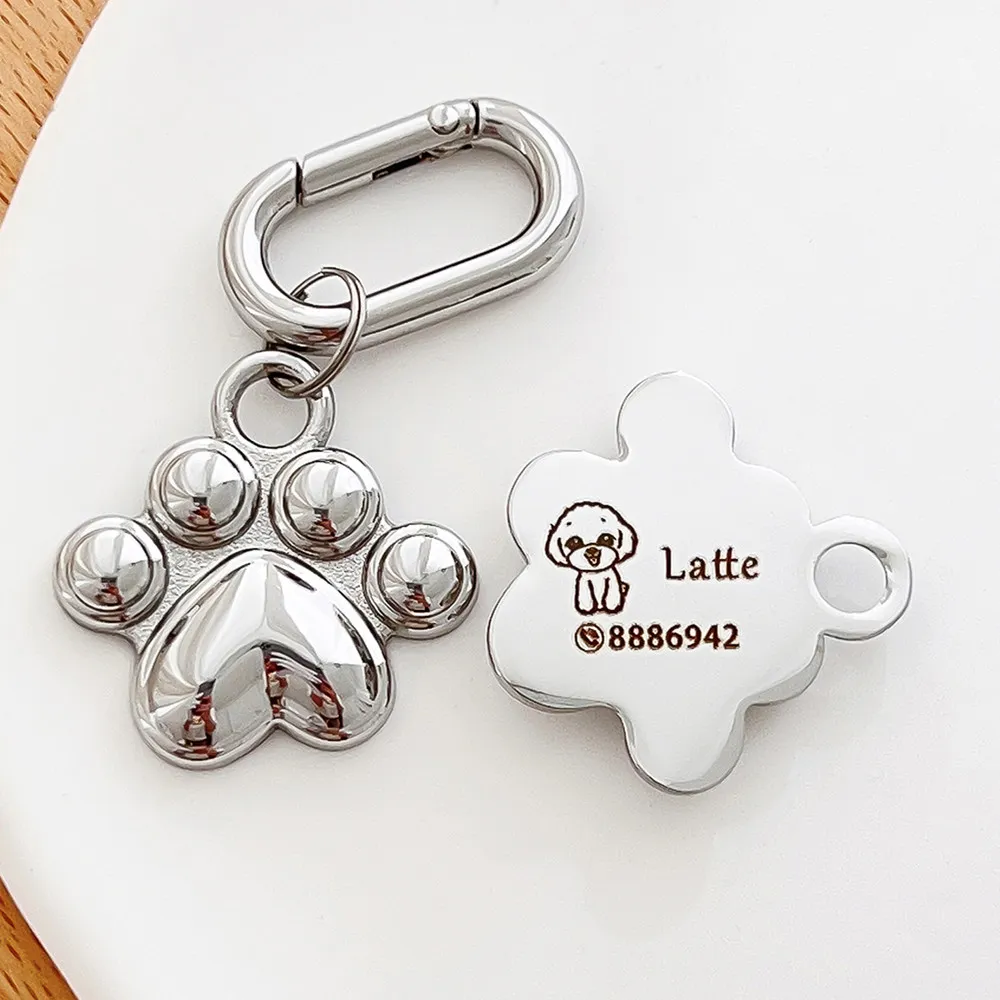 Dog Tag Cat Customized Pet Loss Prevention Brand Hanging Tag - Silver - View 1