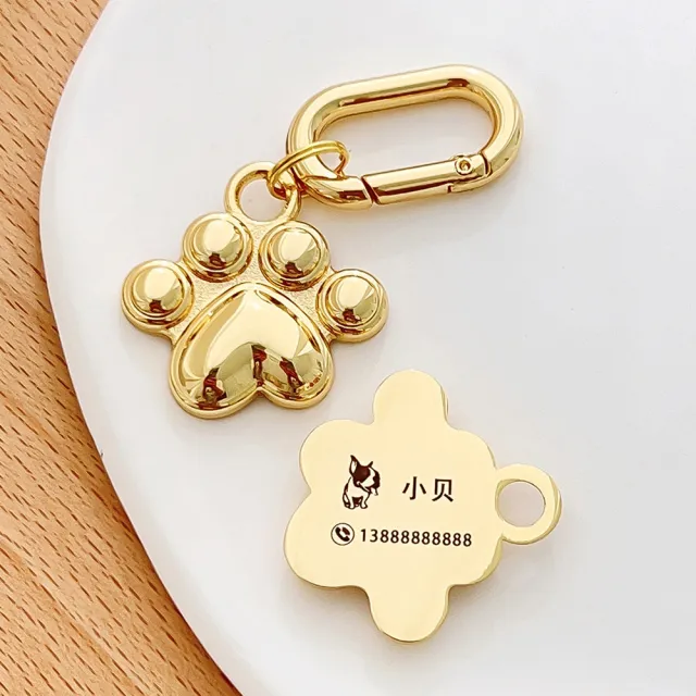Dog Tag Cat Customized Pet Loss Prevention Brand Hanging Tag Gold - Shop at LoveMi