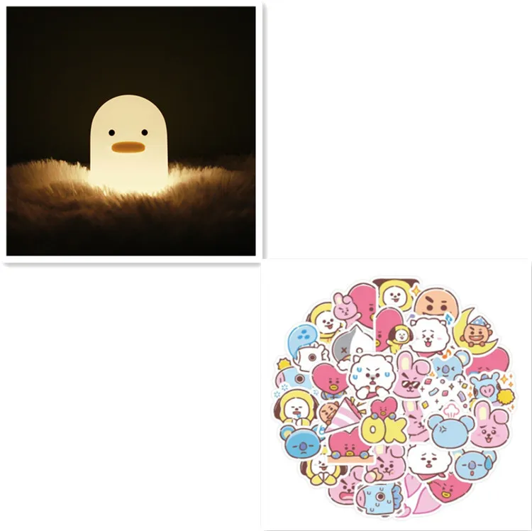 Nordic Cute Lovely Cartoon Dull Duck Led Night Light Silicone USB Charging NightLight Holiday Gifts Kids Room Bedside Bedroom – image 9