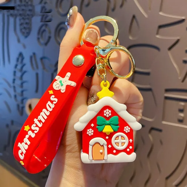 Cartoon Epoxy Santa Claus David's Deer Doll Keychain Christmas House - Shop at LoveMi