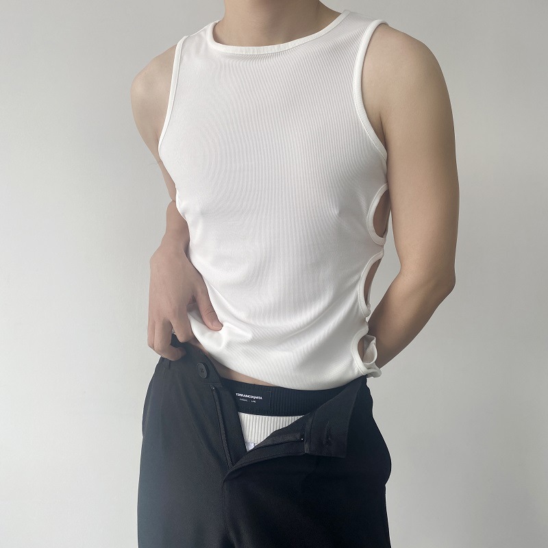 New Side Waist Vulnerability Design Round Neck Men’s Vest