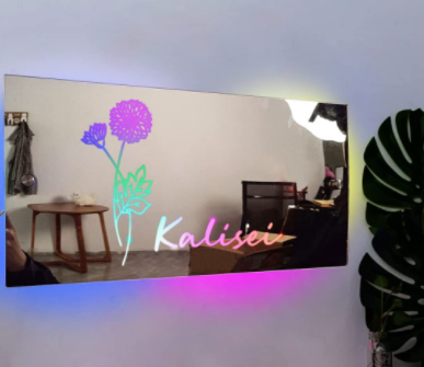 Personalised Name LED Wall Mirror – Custom Light-Up Mirror for Bedroom Décor - Image 6
