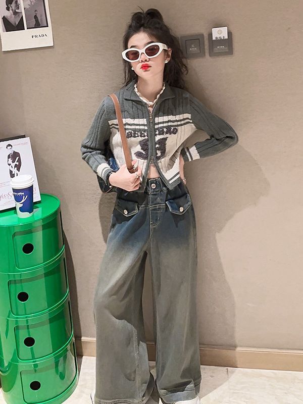 American-style Retro Style Fashionable Fashionable Design Double Zipper Sweater - Image 7