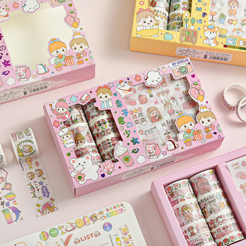 Girl Series 1010 Tape Stickers Gift Set Cute Hand Account DIY Materials