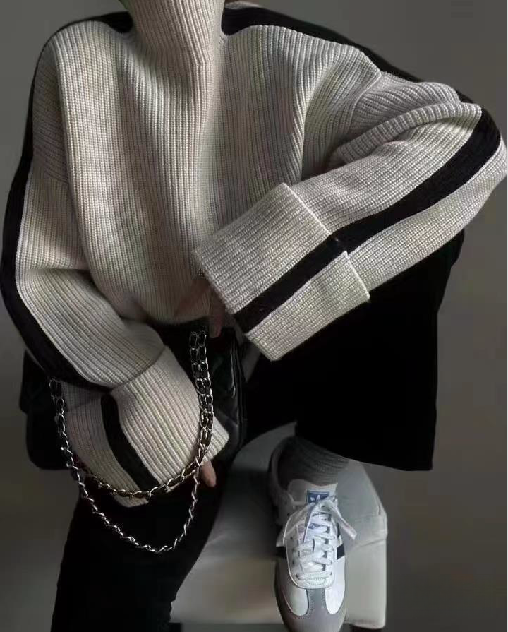 Women's Turtleneck Knitted Pullover Sweater