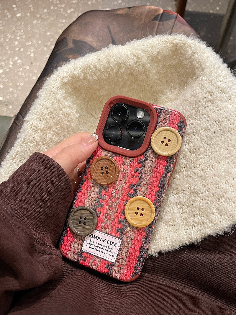 Autumn And Winter Ins Sweater Button Phone Case