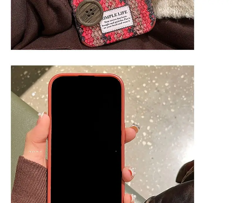 Autumn And Winter Ins Sweater Button Phone Case