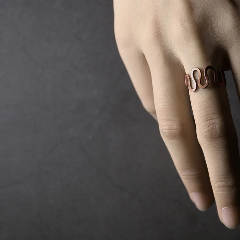 Vintage Wave Handmade Solid Copper Ring