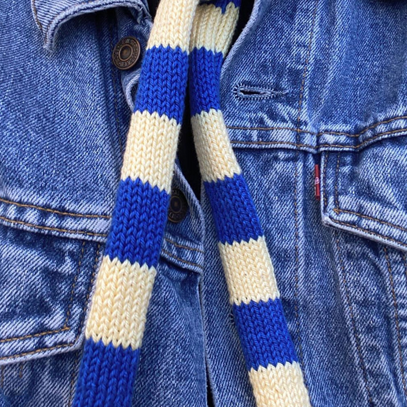 French Minority Striped Thin Scarf