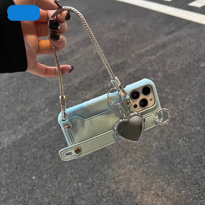 Ins Niche Portable Heart Shape Mirror Phone Case - Image 4