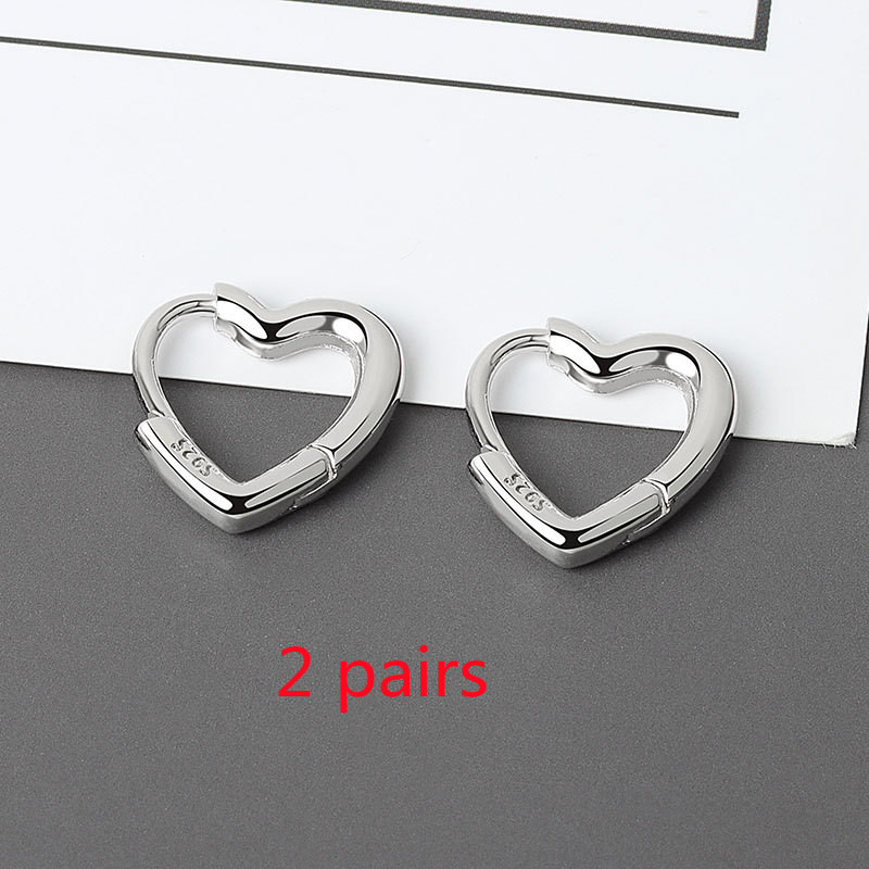 Metallic Cold Wind Earrings Simple Love