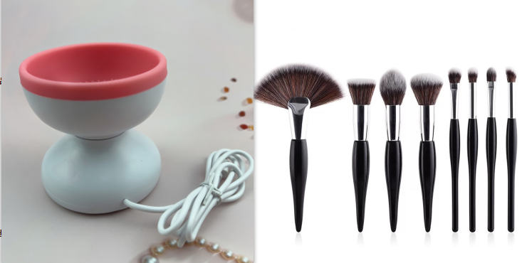 Portable USB Makeup Brush Cleaner Machine Electric Cosmetic Brush Cleaning Washing Tools Automatic Clean Makeup Brushes Suit2 - Shop at LoveMi