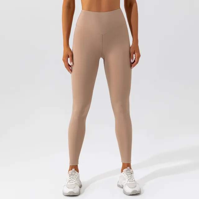 Running Sports Top Women's Quick Dry Nude Fitness Short Sleeve T shirt Camel Pants - Shop at LoveMi