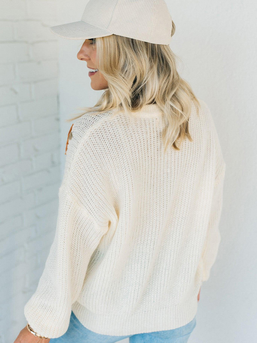 Women's Thread Knitted Long-sleeved Top