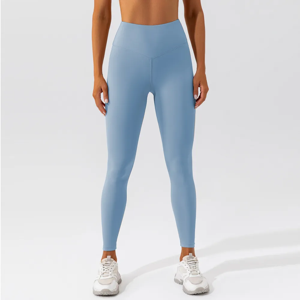Running Sports Top Women's Quick Dry Nude Fitness Short Sleeve T-shirt - Blue Pants