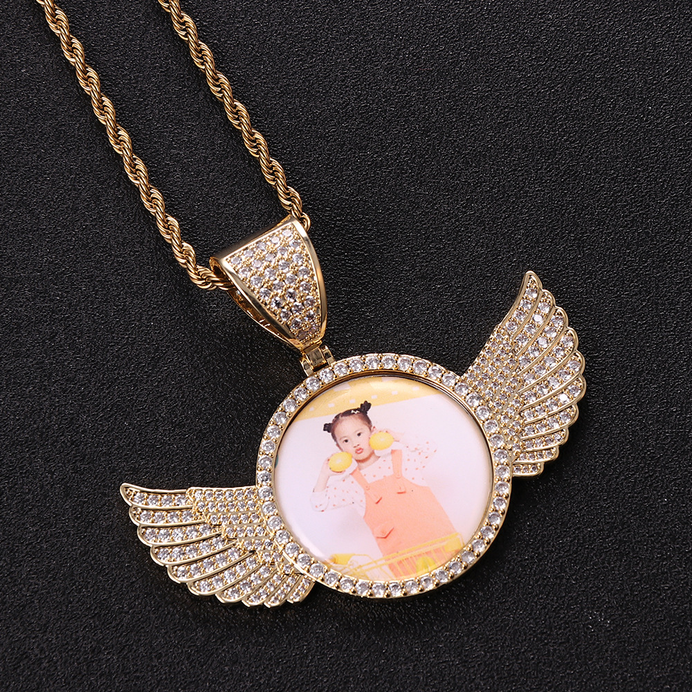Angel Wings Photo Frame Necklace