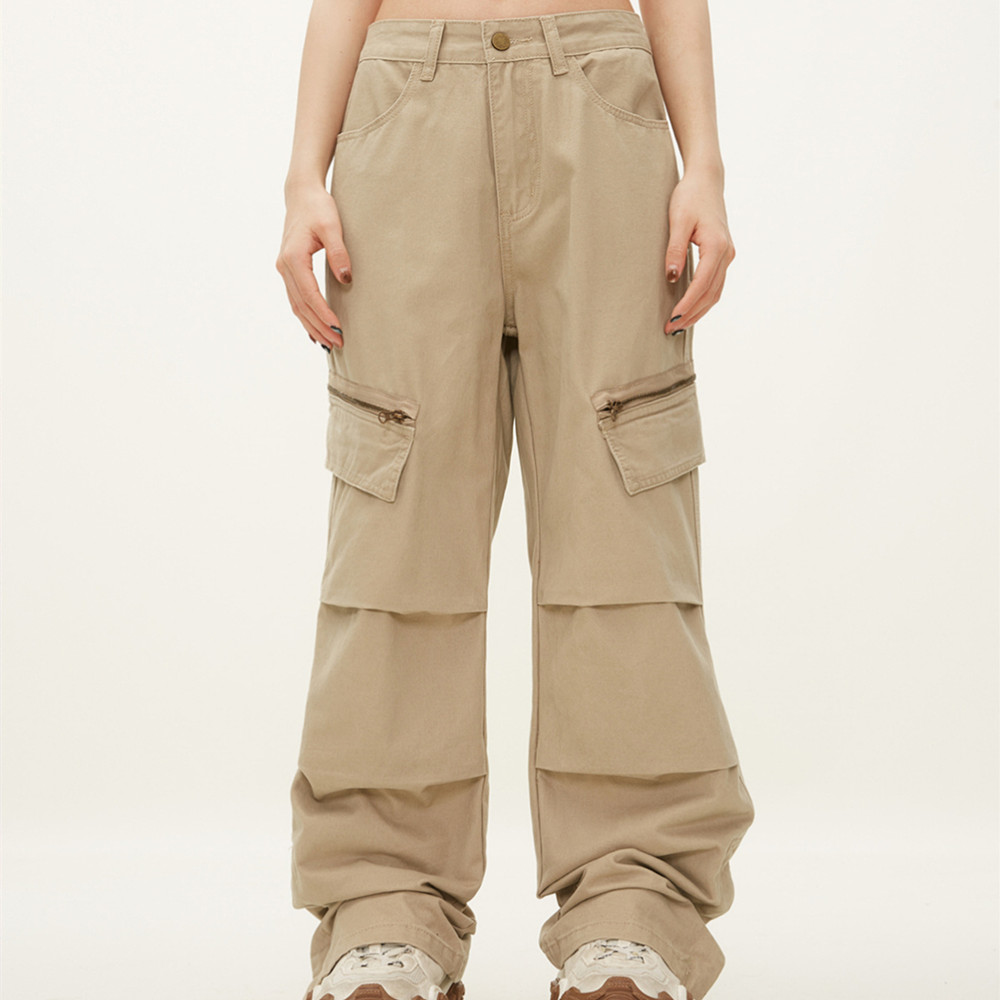 American Style Trend Pocket Overalls Men's Baggy Straight Trousers Cleanfit Casual Mop Pants