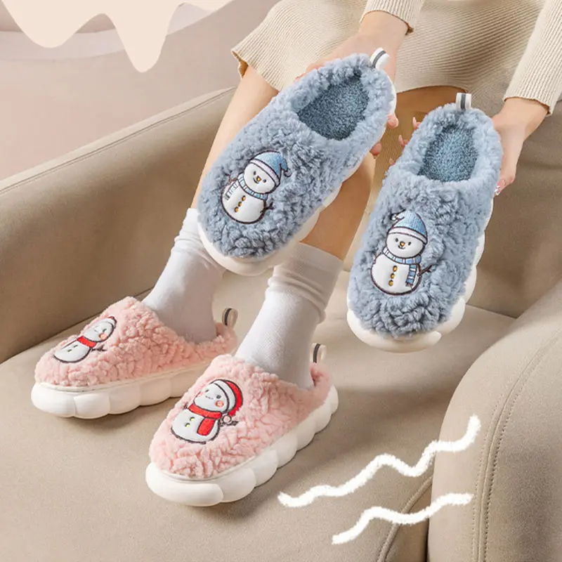 Cute Snowman Slippers Winter Indoor Household Warm
