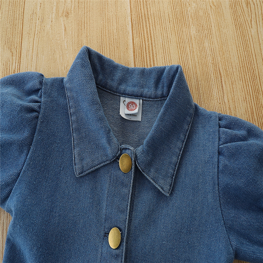 Baby Bubble Sleeves Cute Denim Skirt - Image 4