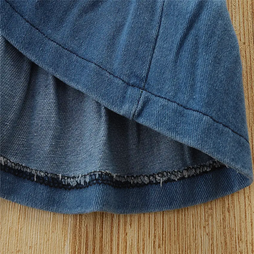 Baby Bubble Sleeves Cute Denim Skirt