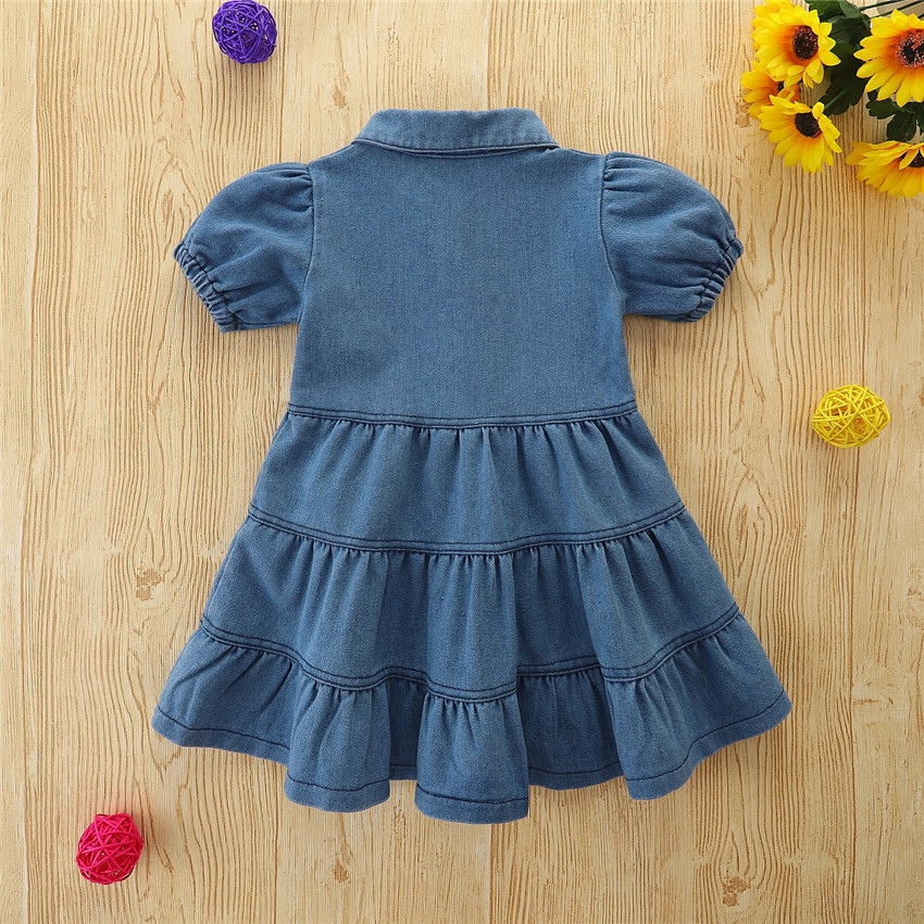 Baby Bubble Sleeves Cute Denim Skirt - Image 3
