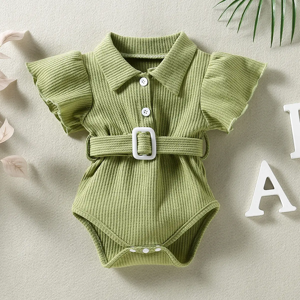 Baby One Piece Belt Romper