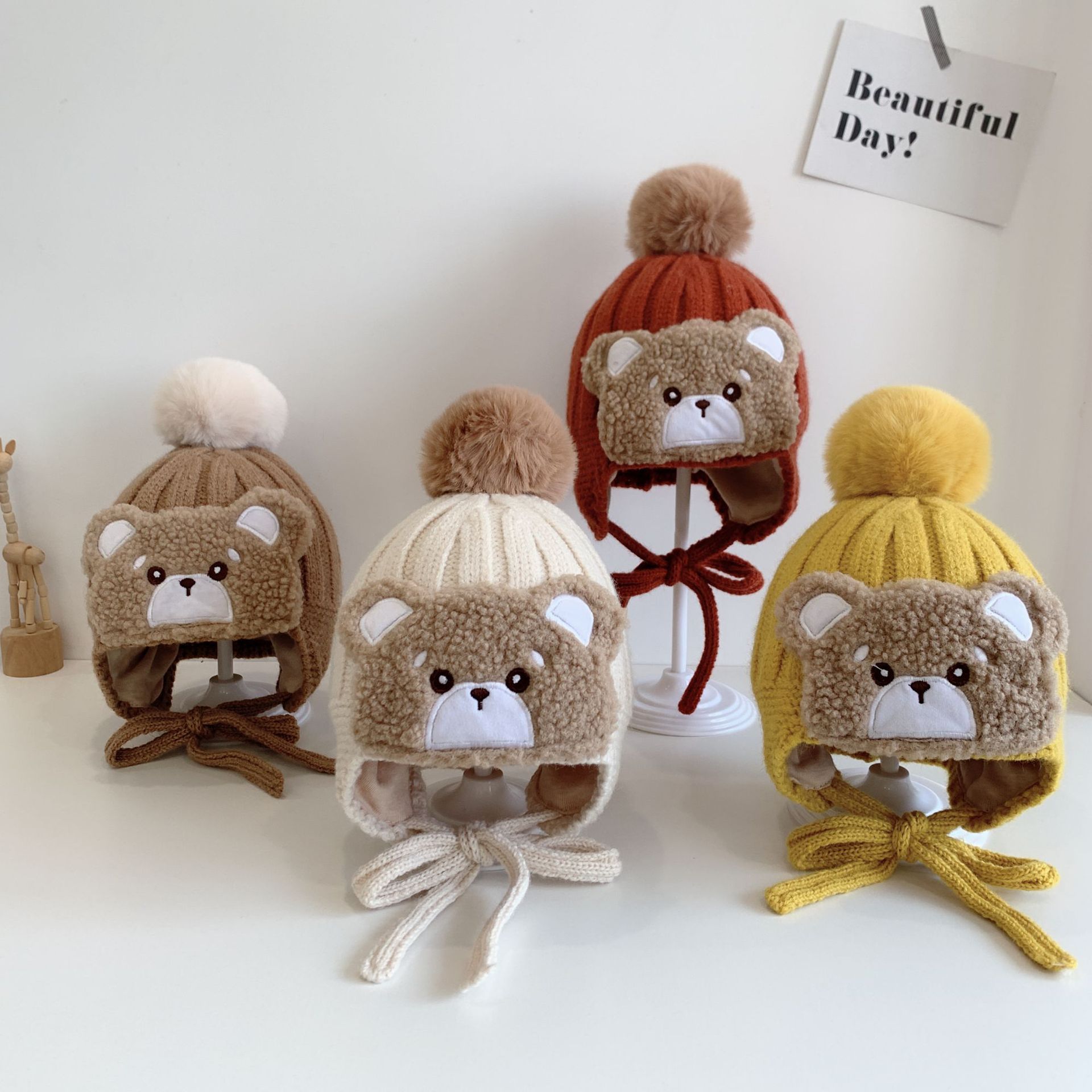 Winter Warm Children's Knitted Woolen Cap - Image 4