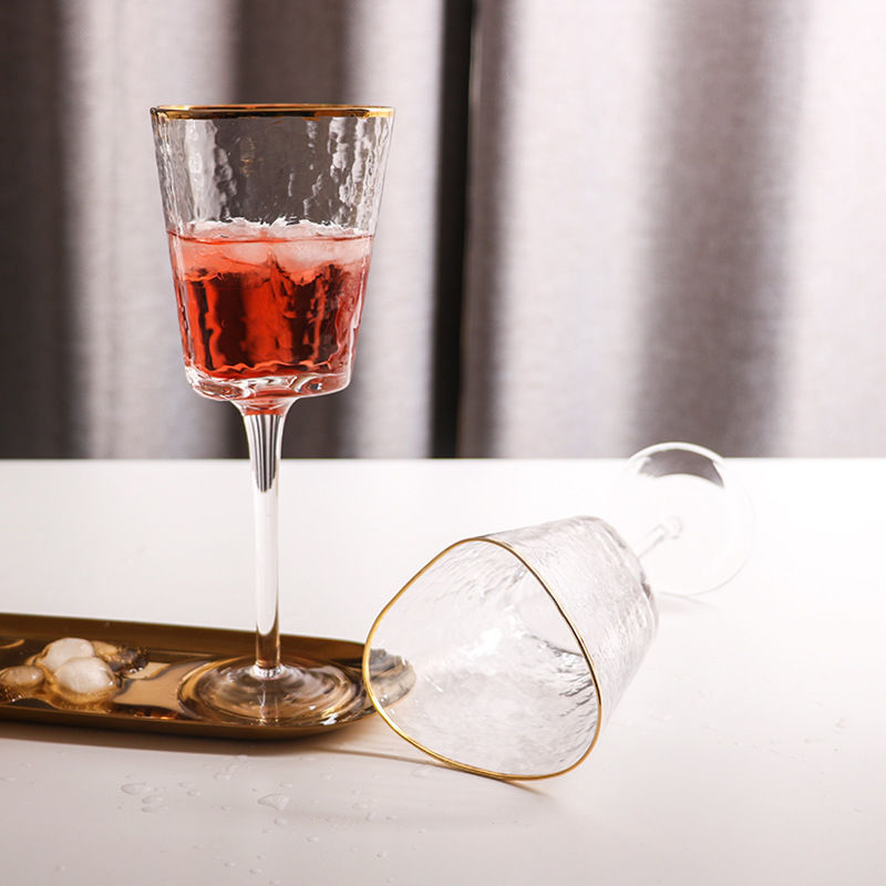 Creative Hammer Golden Edge Crystal Champagne Glass - Image 2