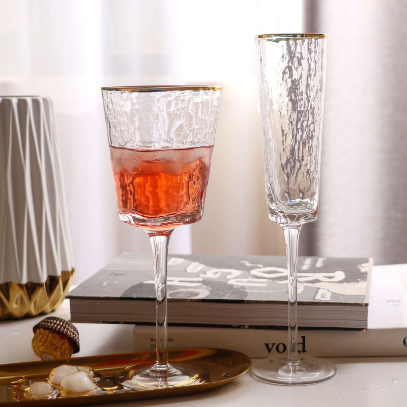 Creative Hammer Golden Edge Crystal Champagne Glass - Image 6