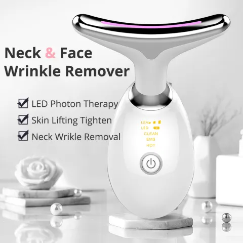 EMS Thermal Neck Lifting and Tighten Massager Electric Microcurrent