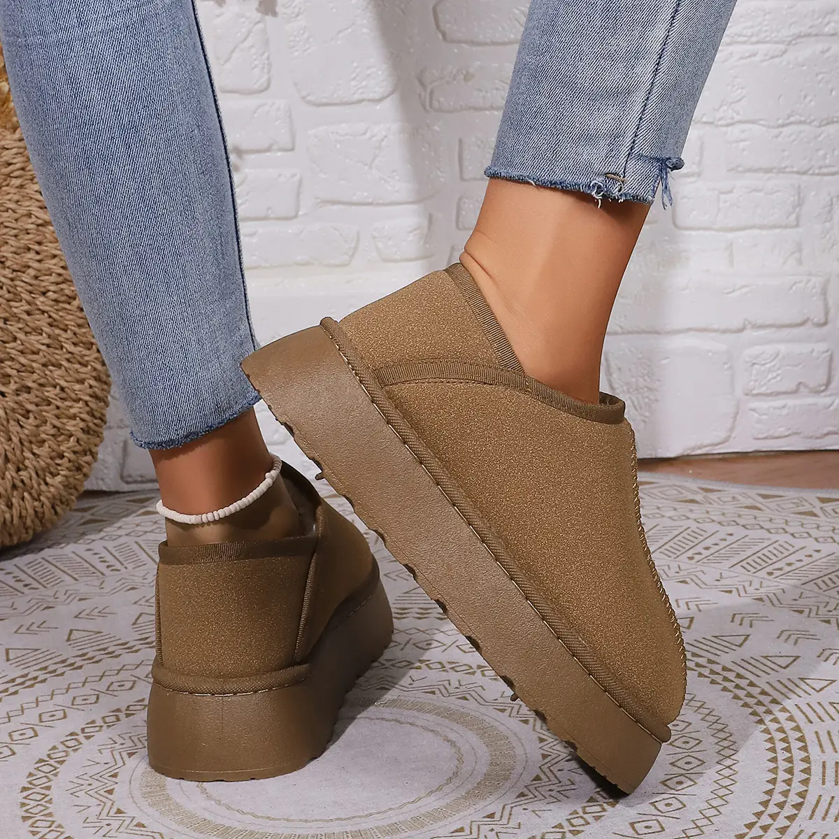 Plus Size Thick Bottom For Outdoors Short Snow Boots