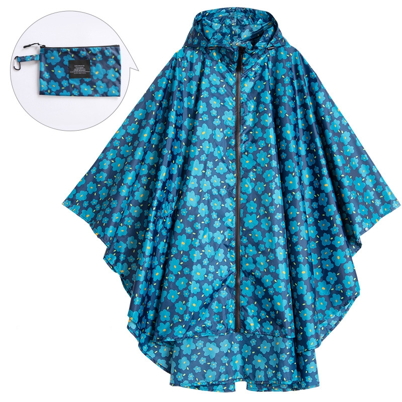 Dark Blue Floral Adult Cloak